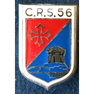 CRS 56: insigne de la compagnie républicaine de sécurité n° 56 de Montpellier, fabrication Drago Paris