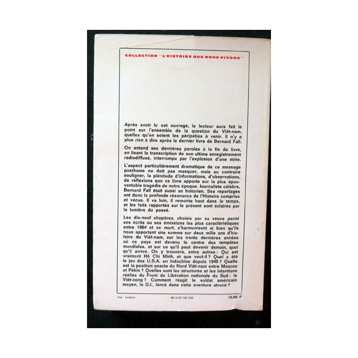 Vietnam Dernières réflexions sur une guerre de Bernard Fall 1968