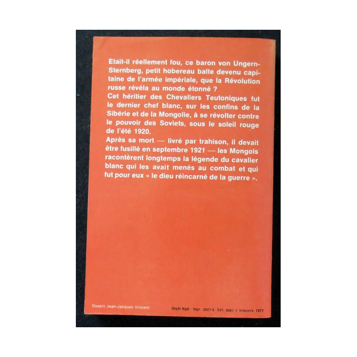 Ungern Le baron fou de Jean Mabire Livre de Poche 1977