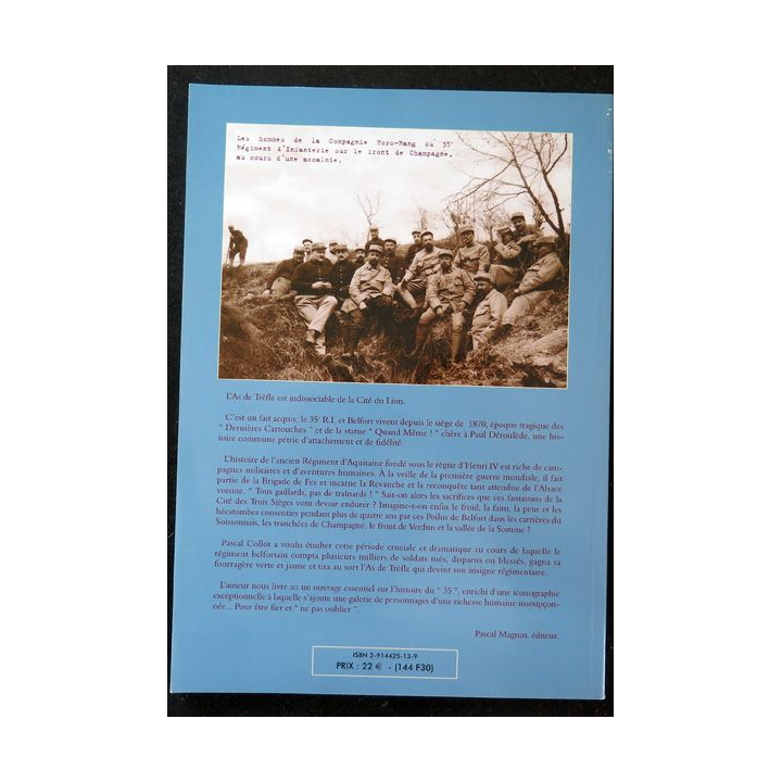 35° RI : L'as de Trèfle sous les orages d'acier l'épopée du 35° d'Infanterie de Belfort pendant la 1° GM