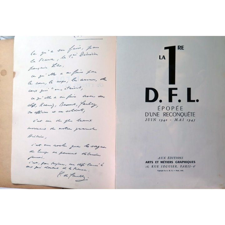 La 1° DFL épopée d'une reconquête JUIN 1940-MAI 1945 edition 1946