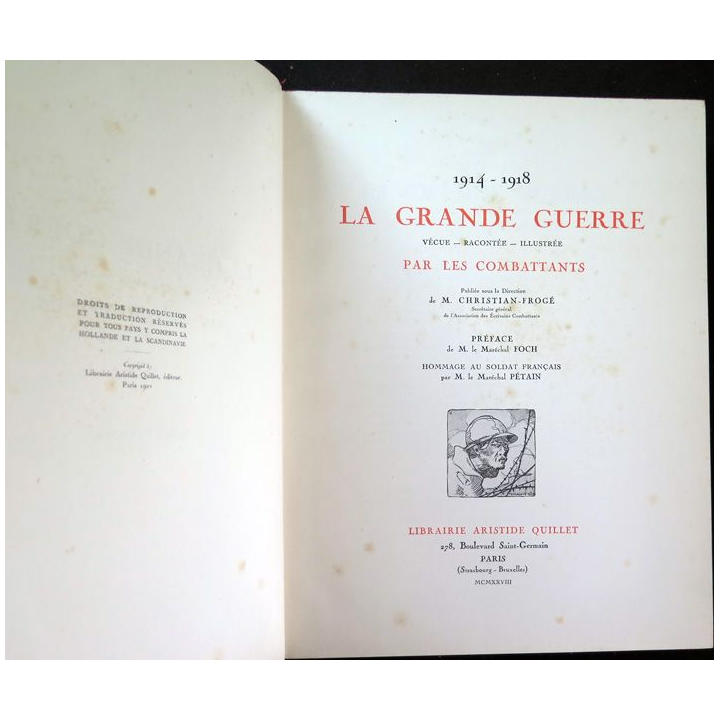 2 Tomes de la Grande Guerre vécue - racontée - illustrée par les Combattants 1914-1918