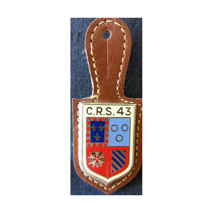 CRS 43 : insigne de la compagnie républicaine de sécurité n° 43 de Chalon-sur-Saône, fabrication Drago Paris