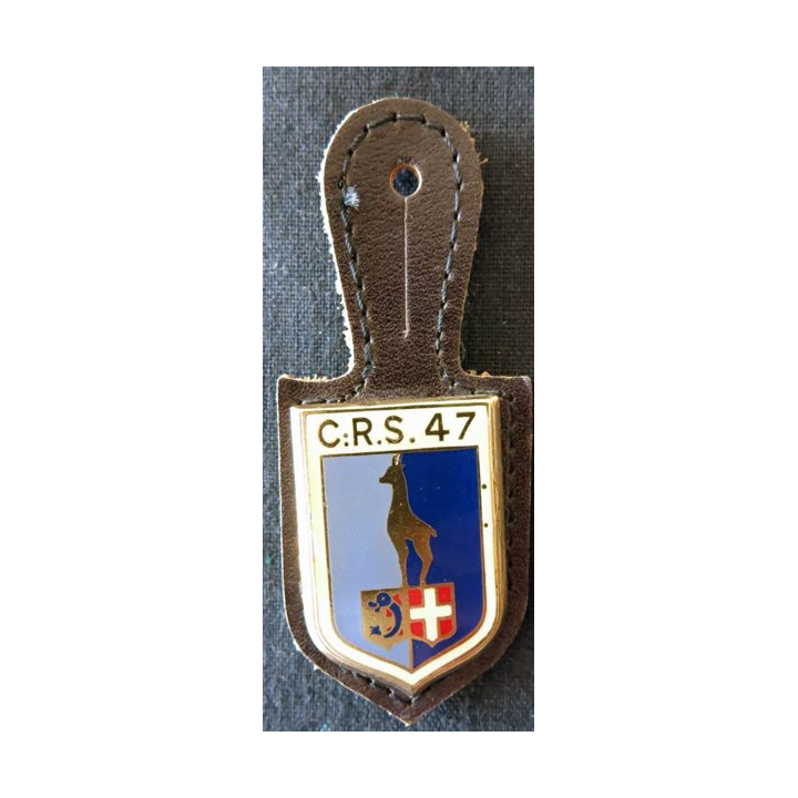 CRS 47 : insigne de la compagnie républicaine de sécurité n° 47 de Grenoble, fabrication Drago Paris