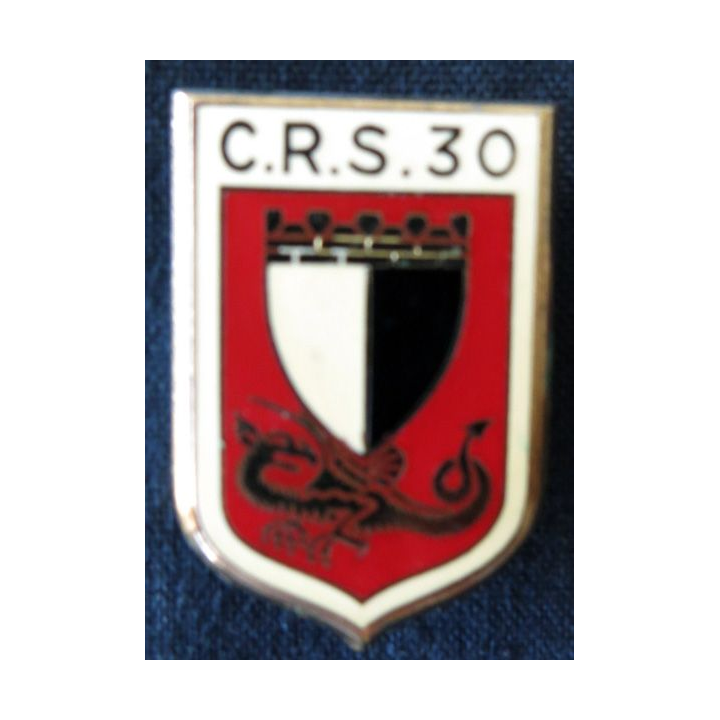 CRS 30 : insigne de la compagnie républicaine de sécurité n° 30 de Châtel-Saint-Germain, fabrication Drago Paris