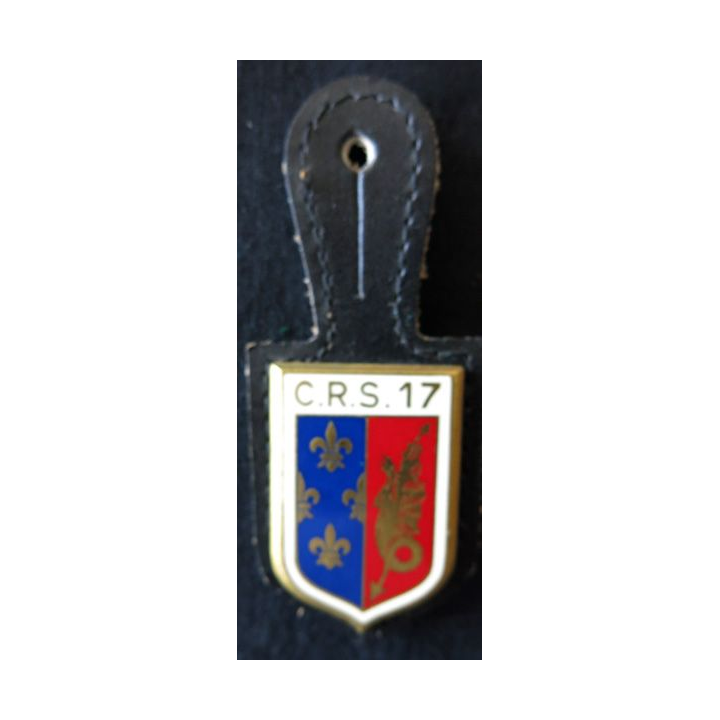 CRS 17 : insigne de la compagnie républicaine de sécurité n° 17 de Bergerac, fabrication Drago Paris