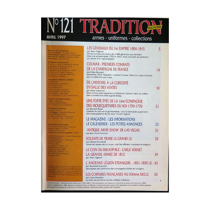 Traditions Magazine n° 121 Les Généraux du 1° Empire