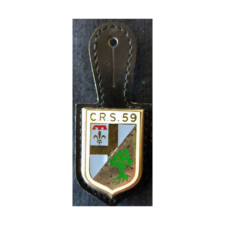 CRS 59 : insigne de la compagnie républicaine de sécurité n°59 de Ollioules , fabrication Drago Paris