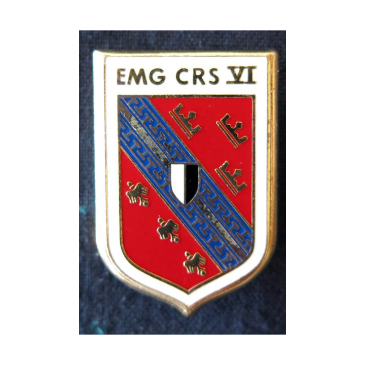 EMG CRS VI : insigne métallique de EMG de la compagnie républicaine de sécurité n° VI , fabrication Drago Paris