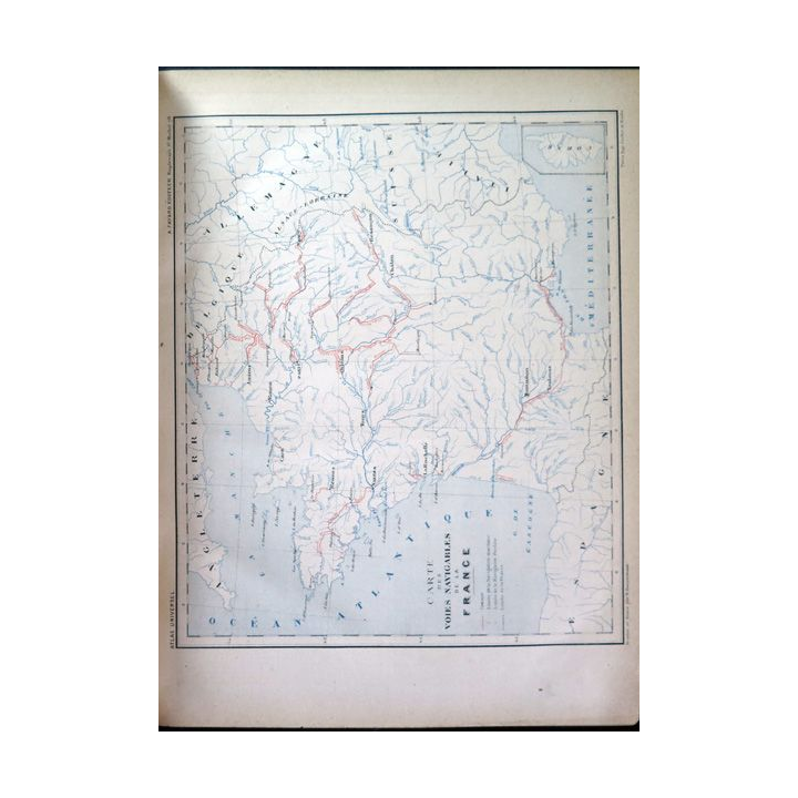 2 Tomes de l'Atlas National France par départements et Dictionnaire des communes par F. De la Brugère 1880