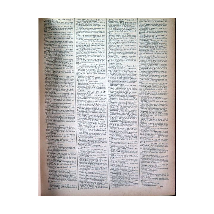 2 Tomes de l'Atlas National France par départements et Dictionnaire des communes par F. De la Brugère 1880