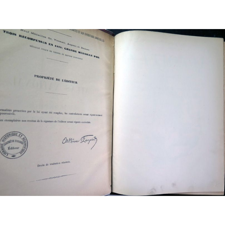 2 Tomes de l'Atlas National France par départements et Dictionnaire des communes par F. De la Brugère 1880