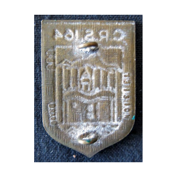 CRS 164 : insigne de la compagnie républicaine de sécurité n° 164 de Perpignan, fabrication Drago Noisiel retirage R 88