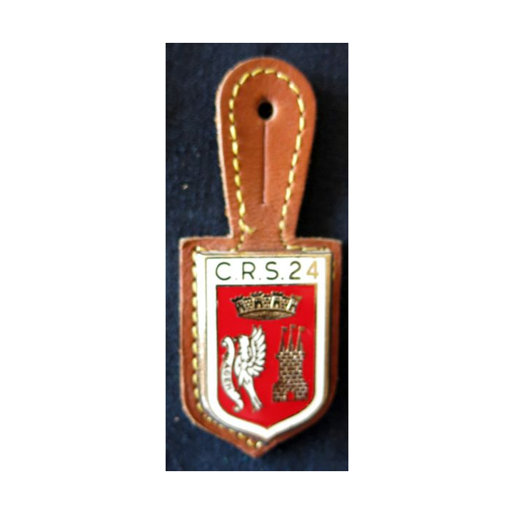CRS 24 : insigne de la compagnie républicaine de sécurité n° 24 de Bon Encontre, fabrication Drago Paris