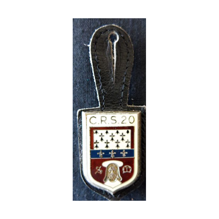 CRS 20 : insigne de la compagnie républicaine de sécurité n° 20 de Limoges, fabrication Drago Paris