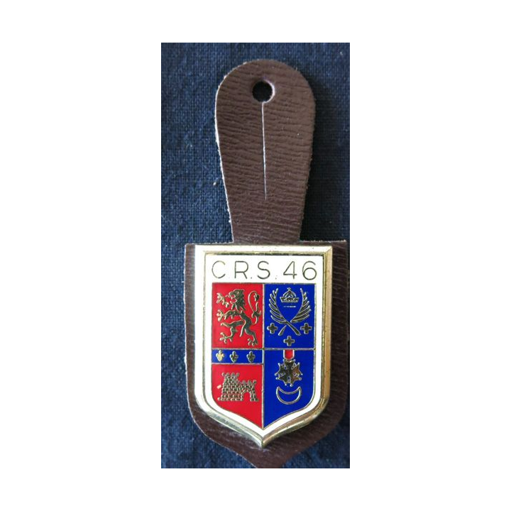 CRS 46 : insigne de la compagnie républicaine de sécurité n° 46 de Sainte-Foy-lès-Lyon, fabrication Delsart Sens