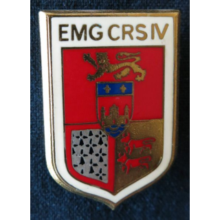 EMG CRS IV : insigne métallique de EMG de la compagnie républicaine de sécurité n° IV , fabrication Drago Paris
