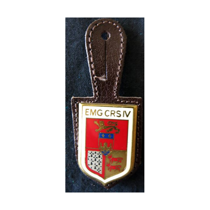 EMG CRS IV : insigne métallique de EMG de la compagnie républicaine de sécurité n° IV , fabrication Drago Paris