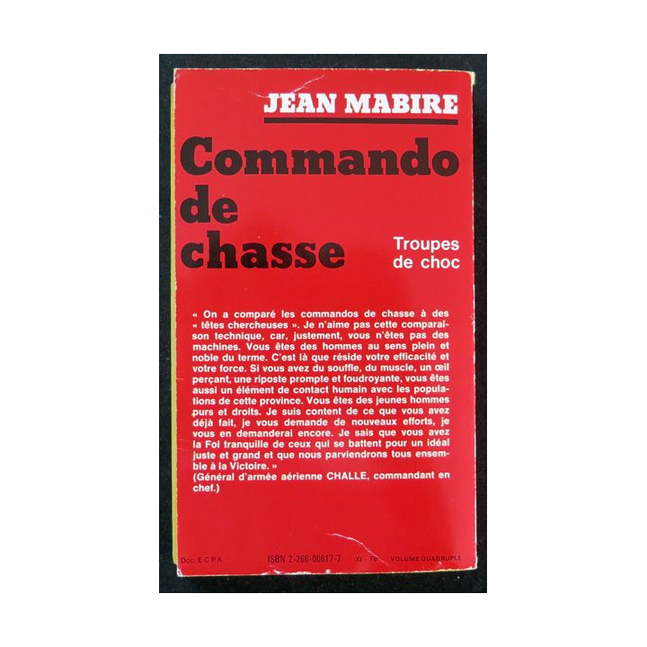 Commandos de chasse de Jean Mabire Presses Pocket