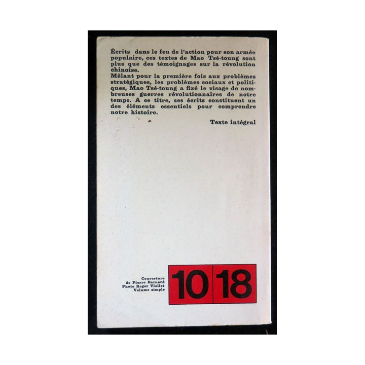 La Guerre révolutionnaire de Mao Tsé-Toung éditions 10-18