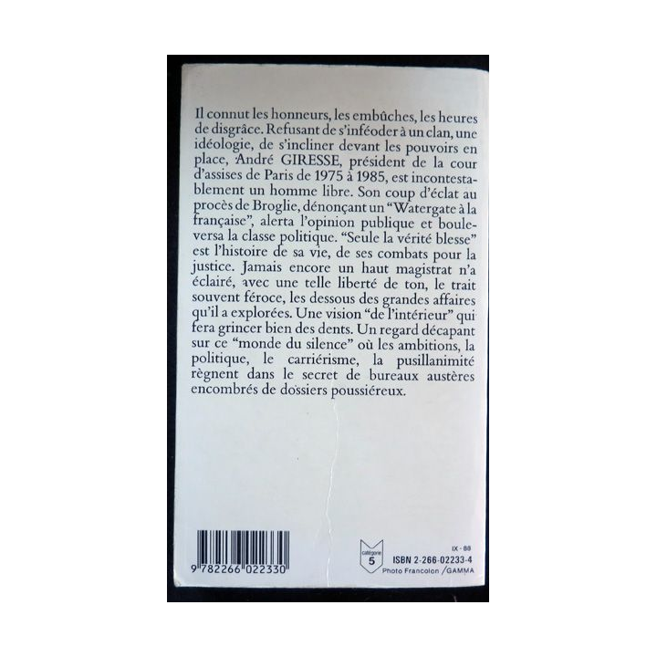 Seule la vérité blesse par André Giresse et Philippe Bernet Presses Pocket