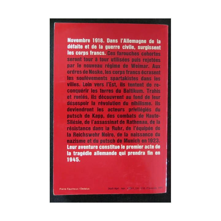 Les Corps francs allemands de la Baltique par Dominique Venner livre de poche