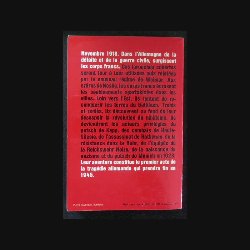 Les Corps francs allemands de la Baltique par Dominique Venner livre de