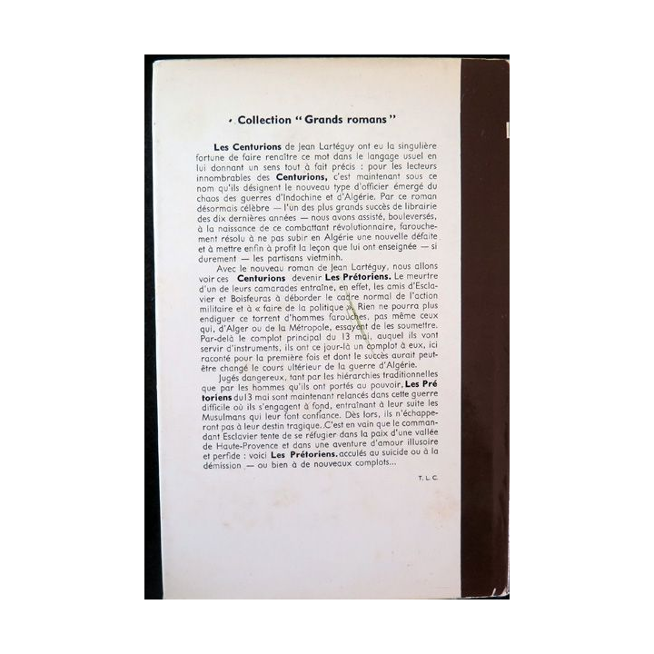 Les Prétoriens de Jean Lartéguy Presses de la Cité 1961 couverture cartonnée