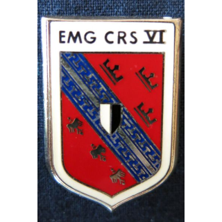 EMG CRS VI : insigne métallique de EMG de la compagnie républicaine de sécurité n° VI , fabrication Drago Paris