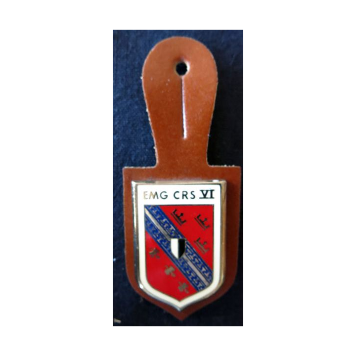 EMG CRS VI : insigne métallique de EMG de la compagnie républicaine de sécurité n° VI , fabrication Drago Paris