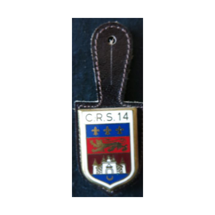 CRS 14 : insigne de la compagnie républicaine de sécurité n° 14 de Cenon, fabrication Drago Paris