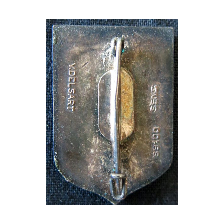 CRS 35 : insigne de la compagnie républicaine de sécurité n° 35 de Troyes, fabrication Delsart Sens
