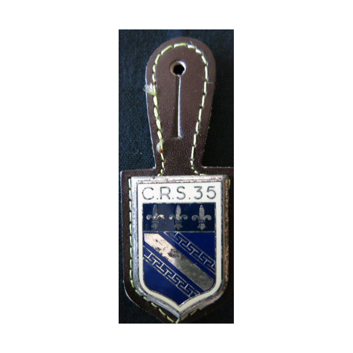 CRS 35 : insigne de la compagnie républicaine de sécurité n° 35 de Troyes, fabrication Delsart Sens