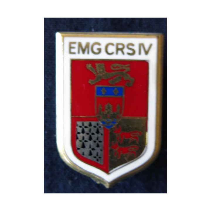 EMG CRS IV : insigne métallique de EMG de la compagnie républicaine de sécurité n° IV , fabrication Drago Paris