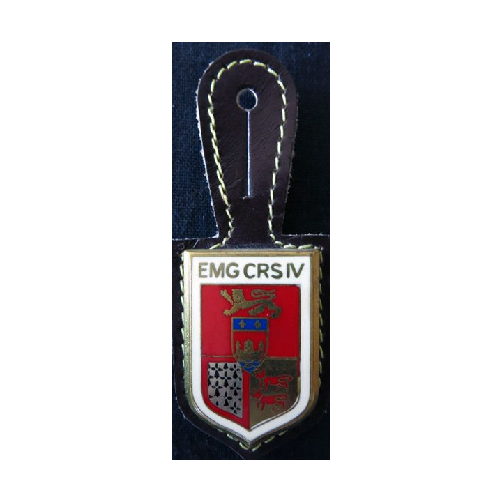 EMG CRS IV : insigne métallique de EMG de la compagnie républicaine de sécurité n° IV , fabrication Drago Paris