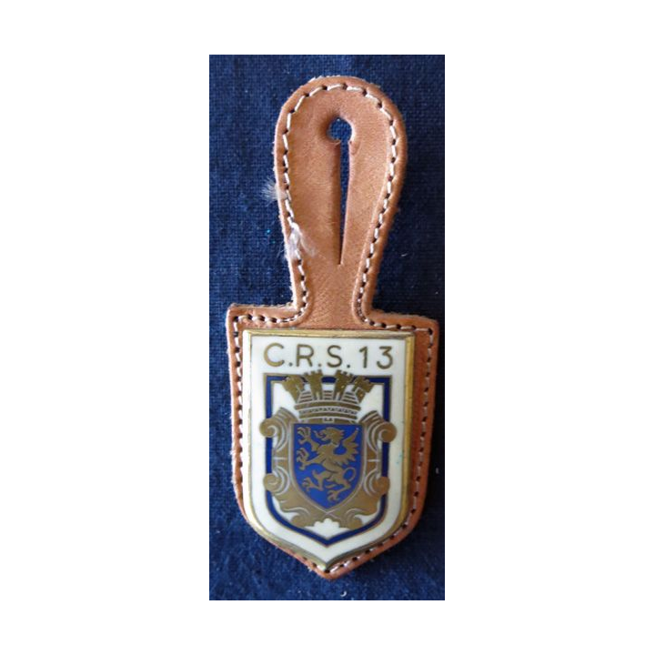 CRS 13 : insigne de la compagnie républicaine de sécurité n° 13 de Saint-Brieuc, fabrication Drago Paris
