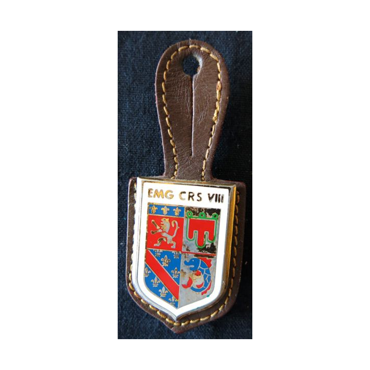 EMG CRS VIII : insigne métallique de EMG de la compagnie républicaine de sécurité n° VIII , fabrication Drago Paris