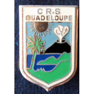 CRS GUADELOUPE : insigne métallique en émail de la compagnie républicaine de sécurité de La Guadeloupe, fabrication Drago Paris