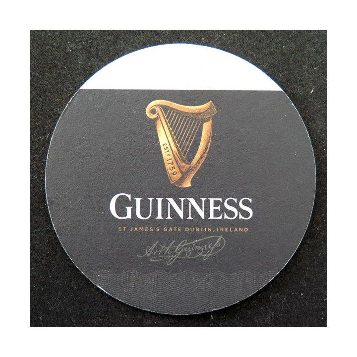 DESSOUS DE VERRE A BIÈRE Guinness de largeur 9,3 cm