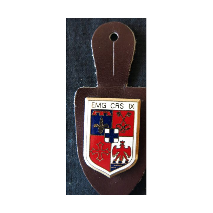 EMG CRS IX : insigne métallique de EMG de la compagnie républicaine de sécurité n° IX , fabricant non marqué