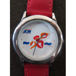 Montre de la compagnie aérienne AOM bracelet cuir dans sa boite avec bon de garantie