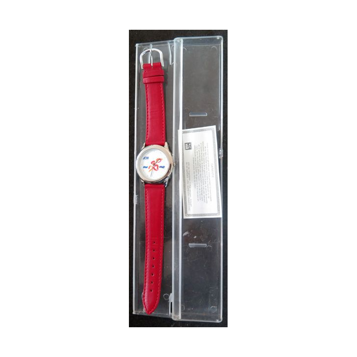 Montre de la compagnie aérienne AOM bracelet cuir dans sa boite avec bon de garantie