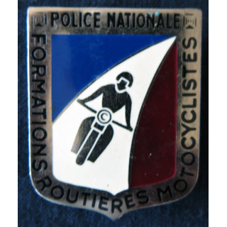 POLICE : insigne métallique Formations Routières Motocyclistes de fabrication Drago Paris