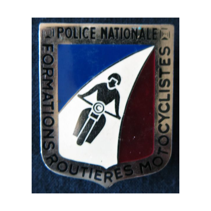 POLICE : insigne métallique Formations Routières Motocyclistes de fabrication Drago Paris