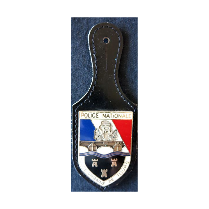 POLICE : insigne métallique de la Police Urbaine de Tours de fabrication Drago Paris