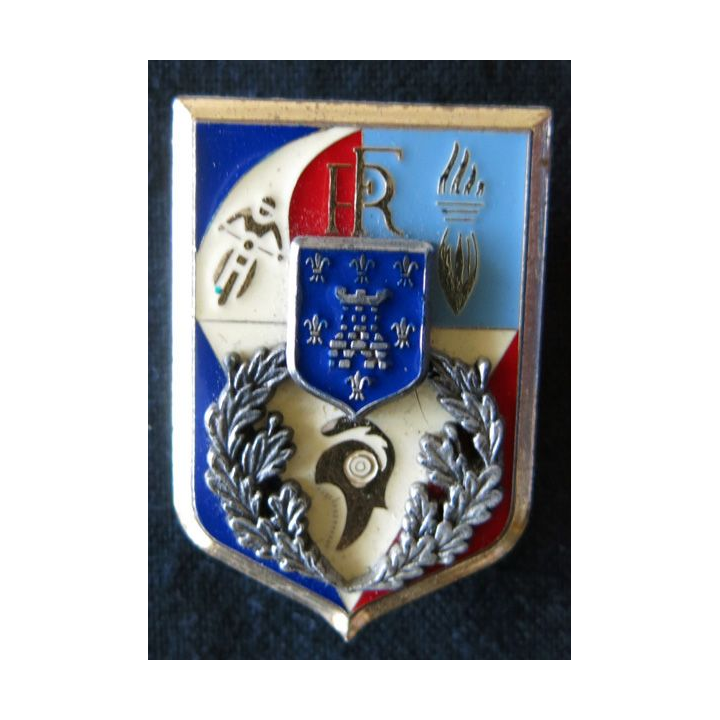 POLICE : insigne métallique de l'école de police de Sens de fabrication Delsart