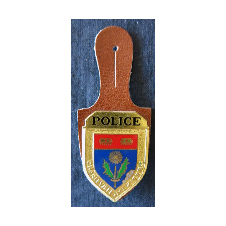 POLICE : insigne métallique de la Police de Charleville Mezières de fabrication Drago Paris