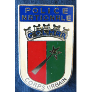 POLICE : insigne métallique du corps urbain de Colmar de fabrication Drago Paris