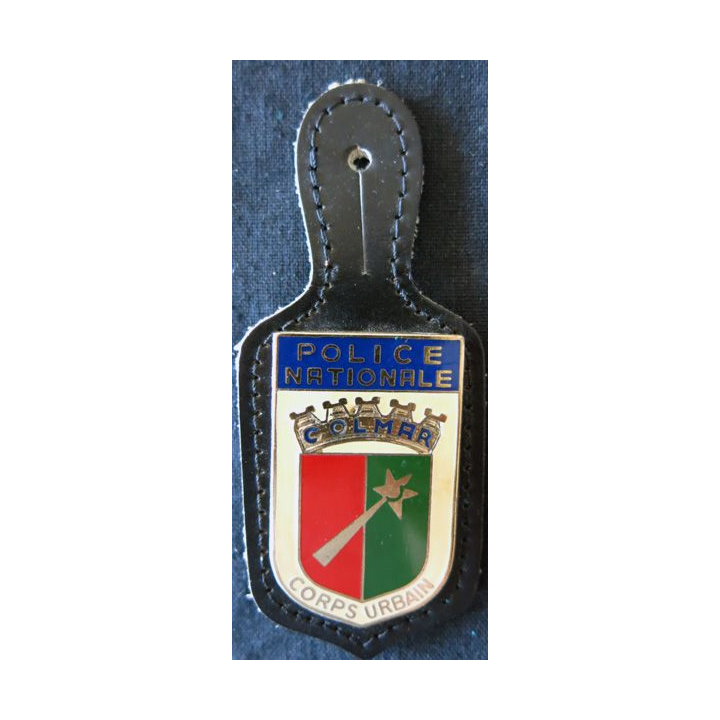 POLICE : insigne métallique du corps urbain de Colmar de fabrication Drago Paris