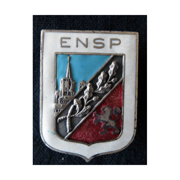 POLICE : insigne métallique Ecole Nationale Supérieure de Police de Saint-Cyr au Mont d'Or de fabrication FIA